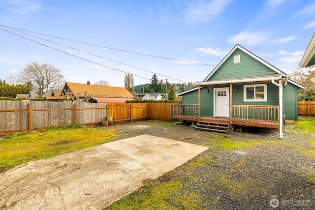 exterior space featuring a patio and a fenced backyard