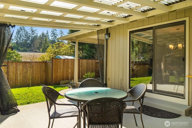 view of patio / terrace with fence