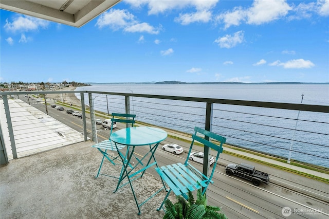 balcony with a water view