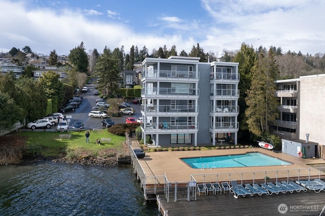 pool featuring a water view