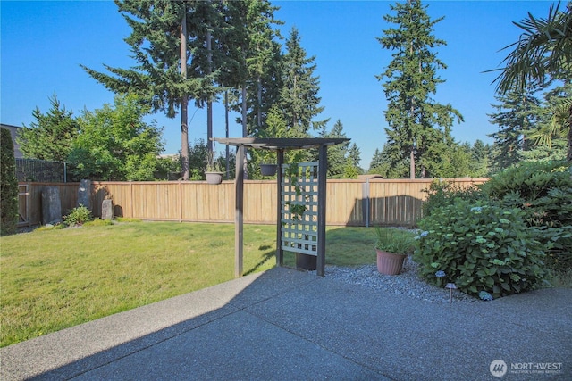 view of patio with a fenced backyard