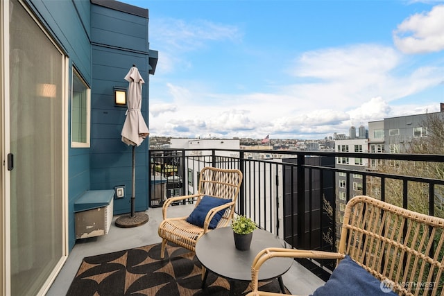 balcony with a view of city