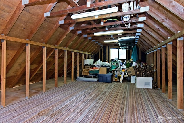 view of unfinished attic