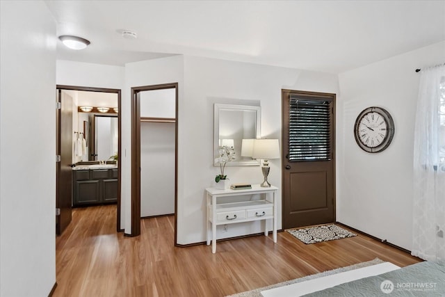 foyer featuring light wood-style flooring