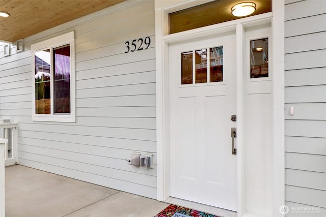 view of doorway to property