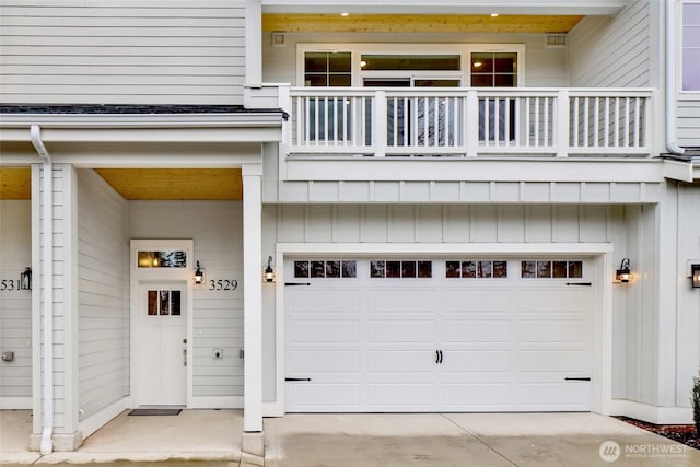 garage with driveway