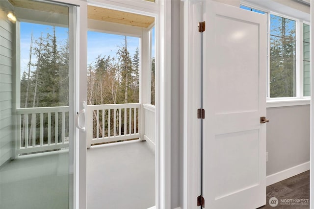 view of unfurnished sunroom