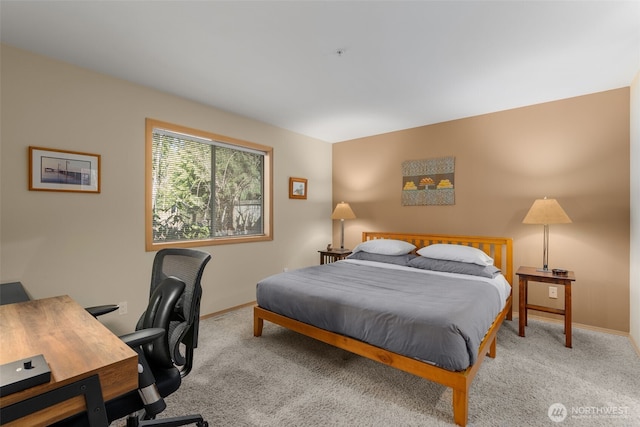 bedroom featuring baseboards and carpet floors