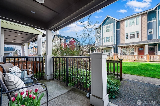 balcony with a residential view