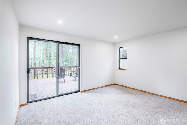 213 Crescent Beach Dr, Packwood, WA 98361 - carpeted spare room featuring baseboards and recessed lighting
