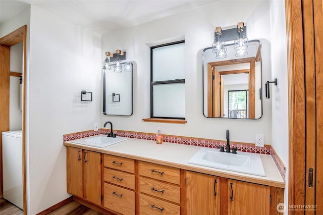 213 Crescent Beach Dr, Packwood, WA 98361 - bathroom featuring double vanity and a sink
