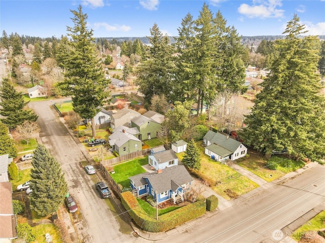 drone / aerial view with a residential view