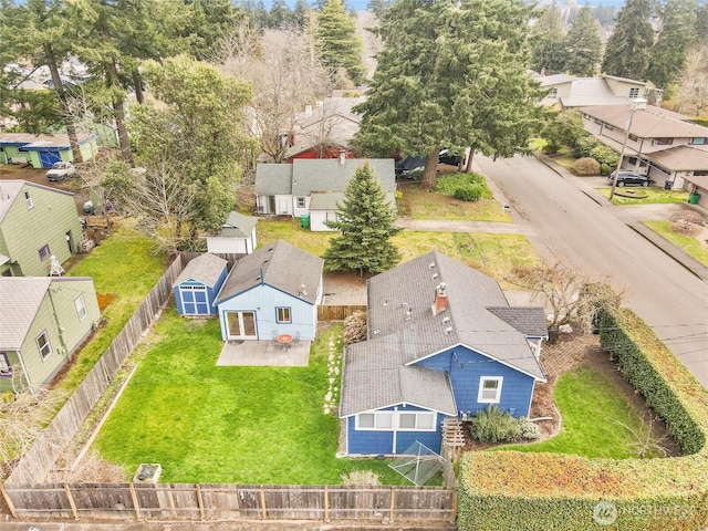 drone / aerial view with a residential view