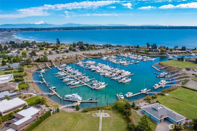 5685 Nakat Way, Blaine, WA 98230 - aerial view of a marina and a water and mountain view