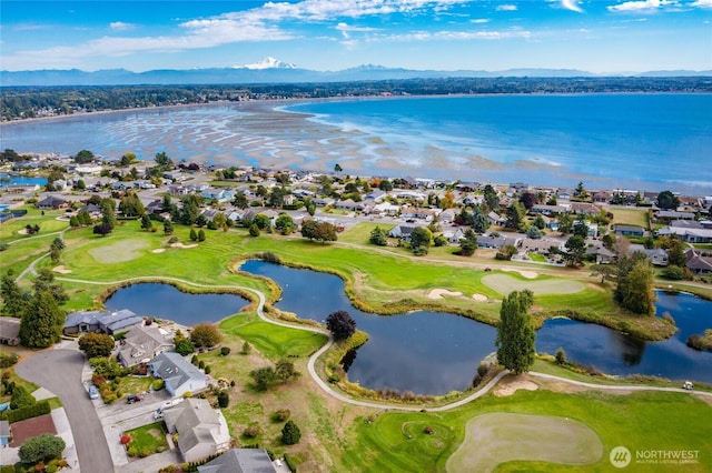 5685 Nakat Way, Blaine, WA 98230 - aerial view of residential area featuring a water and mountain view and a golf club