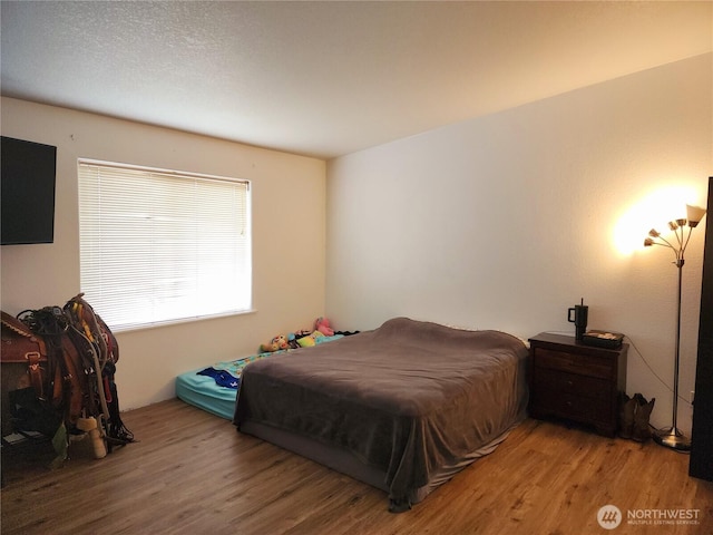 bedroom with wood finished floors