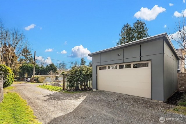 view of garage