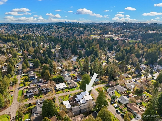 aerial view featuring a residential view