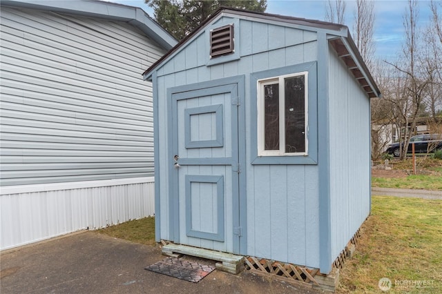 view of shed