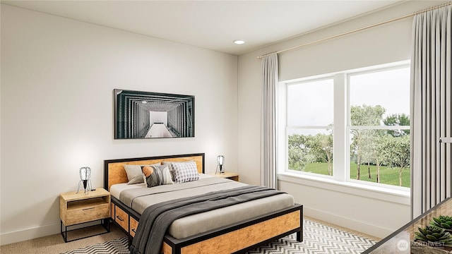 bedroom featuring baseboards and carpet floors