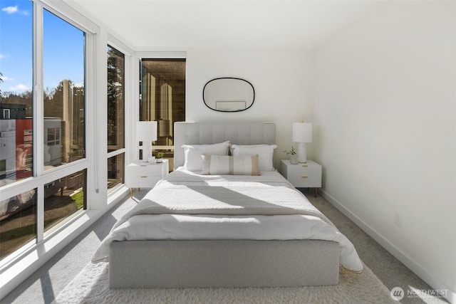 bedroom featuring baseboards and carpet floors