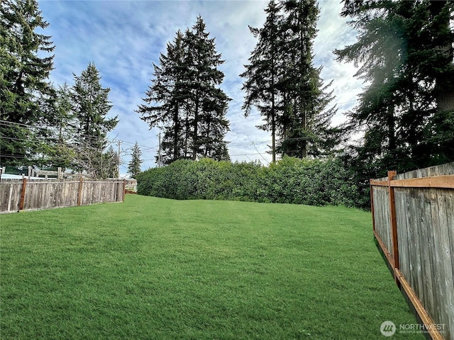 view of yard with fence