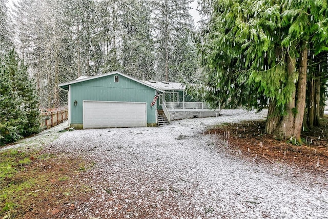 garage with driveway