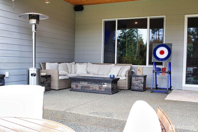 view of patio / terrace with an outdoor living space