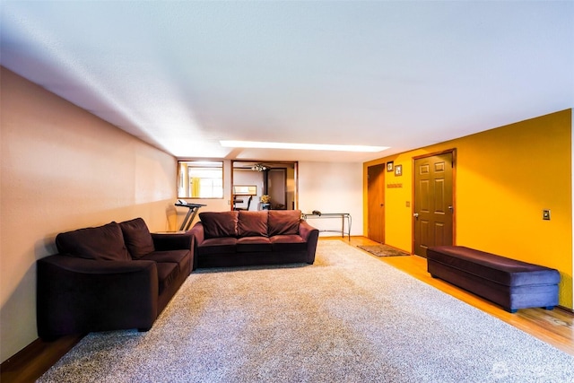 living room with wood finished floors