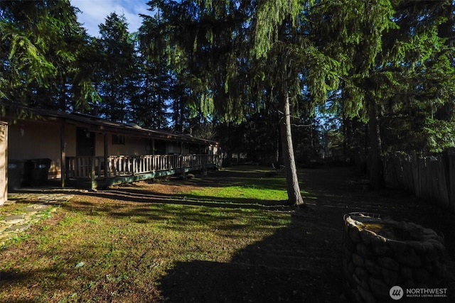 view of yard with fence