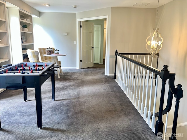 3430 126th Ave NE, Bellevue, WA 98005 - playroom with a chandelier, baseboards, and carpet flooring