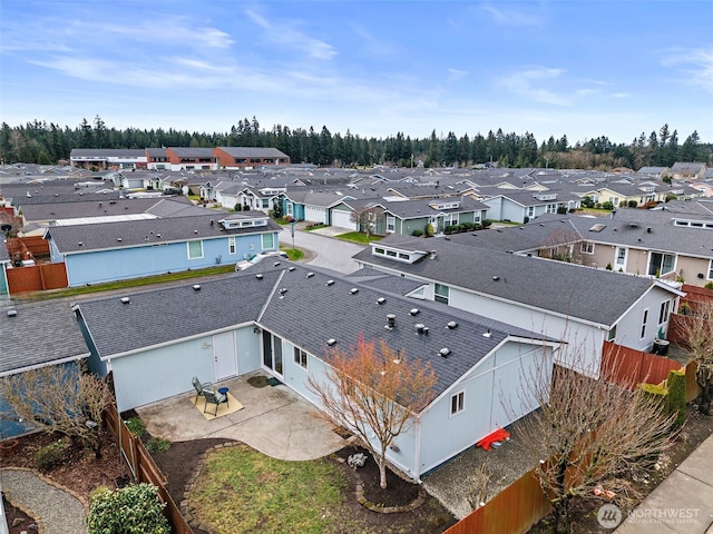 aerial view featuring a residential view