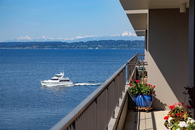 balcony with a water view