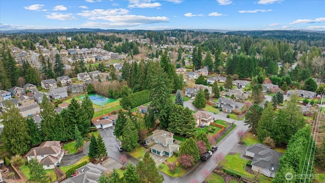 aerial view with a residential view