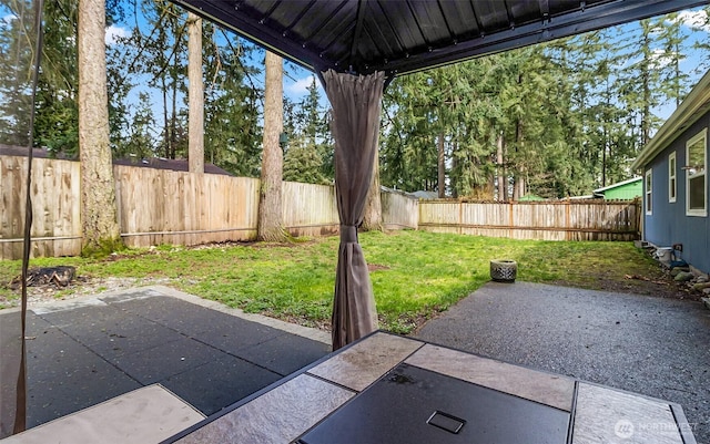 view of patio featuring a fenced backyard