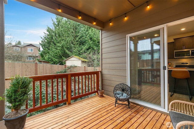 wooden deck with fence