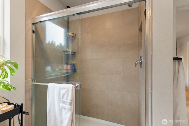 full bathroom with a shower stall