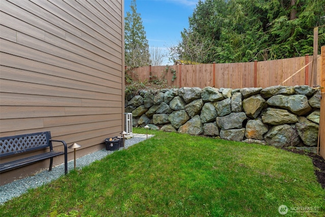 view of yard featuring fence