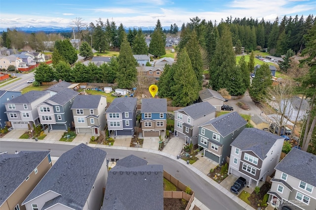 aerial view featuring a residential view