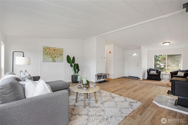 living area featuring wood finished floors