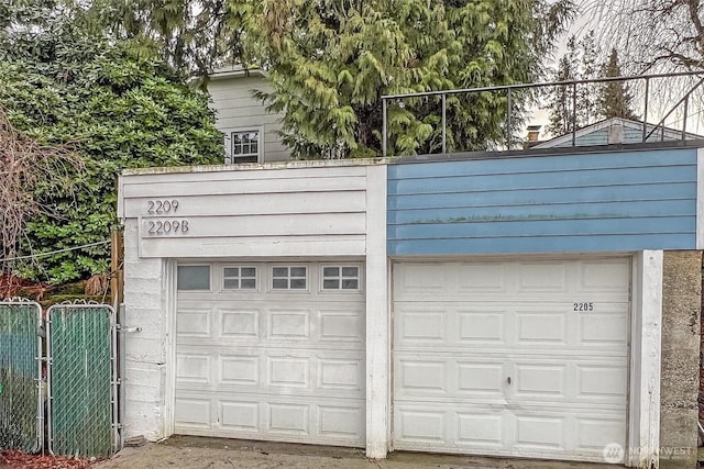 view of garage