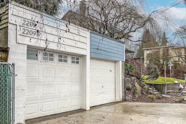 view of garage