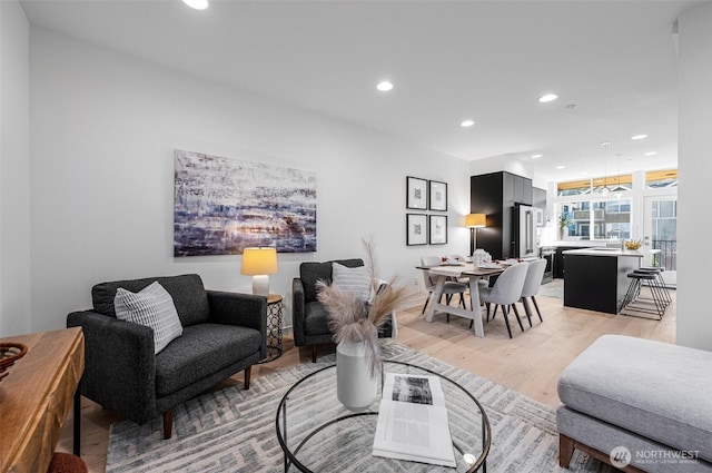 9211A Densmore Ave N, Seattle, WA 98103 - living room featuring recessed lighting and light wood finished floors