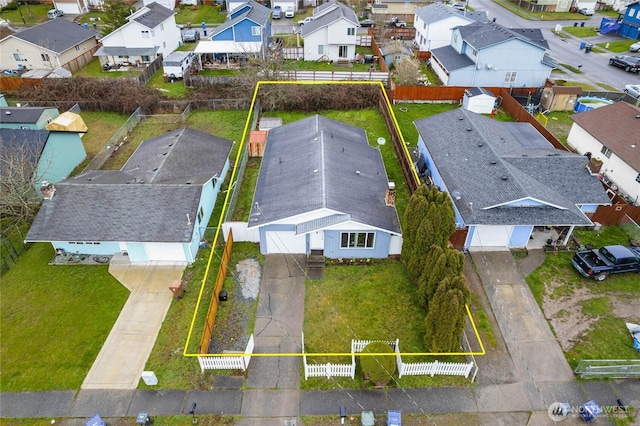 aerial view with a residential view