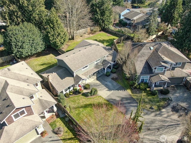 aerial view featuring a residential view