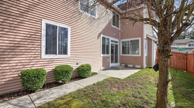23806 SE 282nd St, Maple Valley, WA 98038 - exterior space featuring crawl space, a patio, a yard, and fence