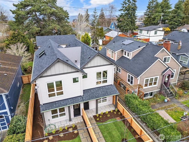 aerial view featuring a residential view