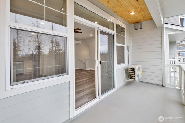 balcony featuring heating unit