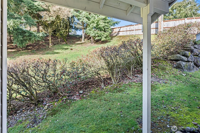 view of yard with fence