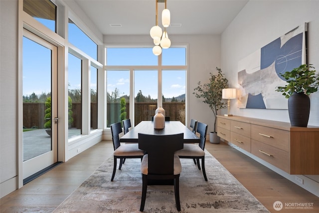 3119 Heron St, Woodland, WA 98674 - dining room with a wealth of natural light, visible vents, and wood finished floors
